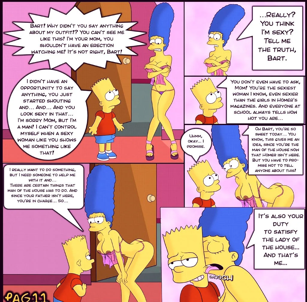The Simpsons Hentai comic– Bart fucking Marge's ass