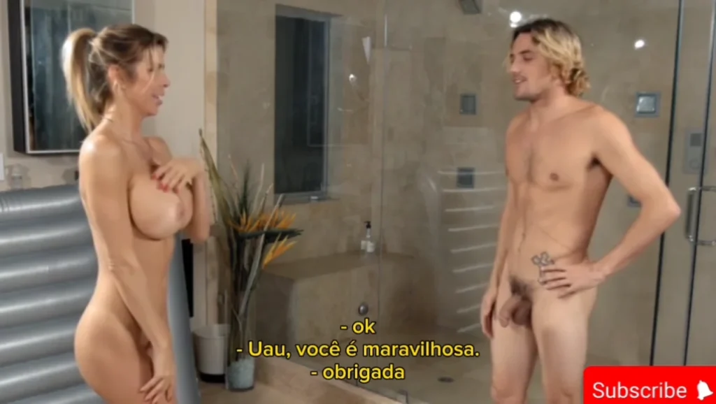 Legendadoporn: Mãe e filho tomando banho juntos